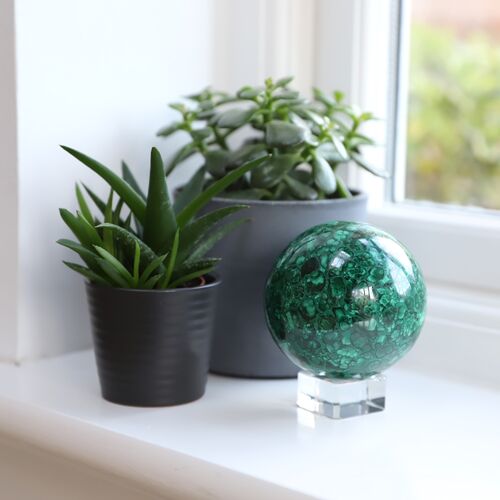 Malachite Crystal Sphere