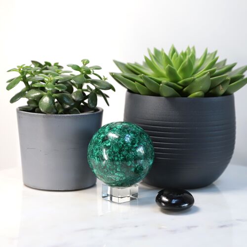 Malachite Crystal Sphere