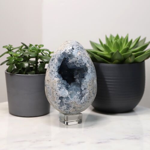 Celestite Egg Geode Crystal