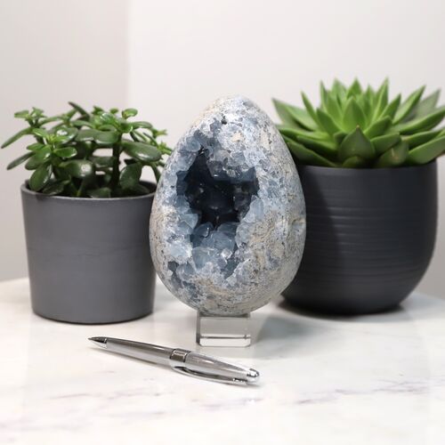 Celestite Egg Geode Crystal
