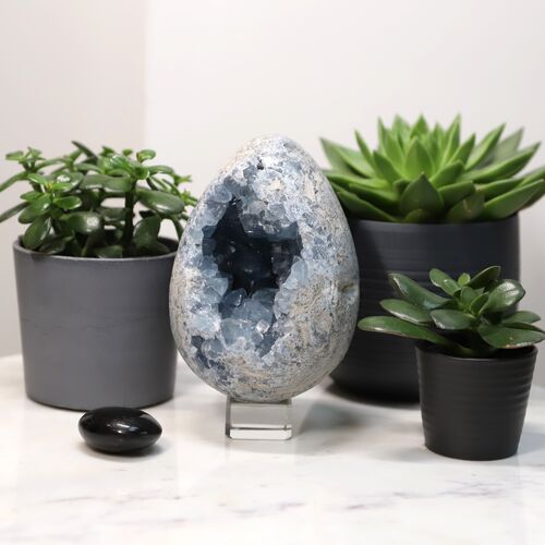 Celestite Egg Geode Crystal