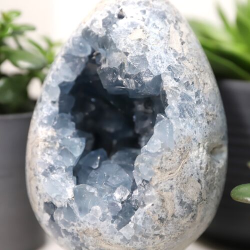 Celestite Egg Geode Crystal