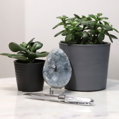 Celestite Egg Geode Crystal