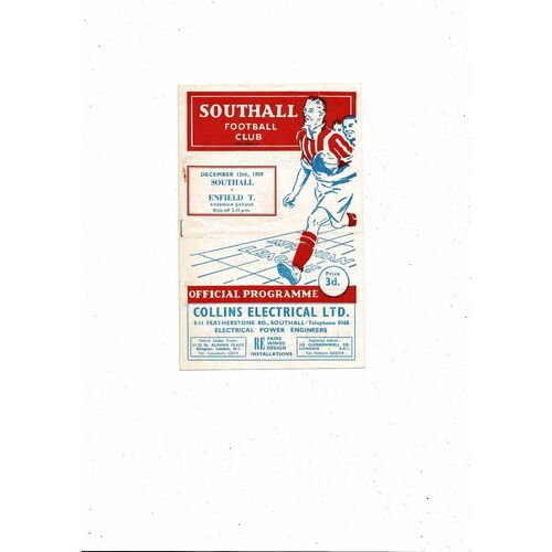 1959/60 Southall v Enfield Athenian League Football Programme