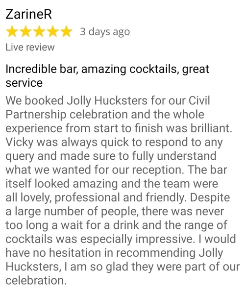 Lovely feedback, from beautiful Bride @ Ely Cathedral 🥰