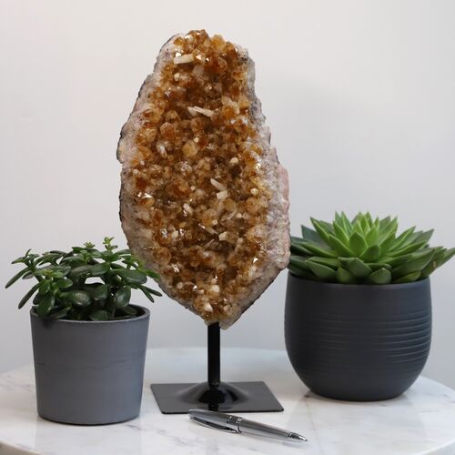 Citrine Free Standing Geode Crystal