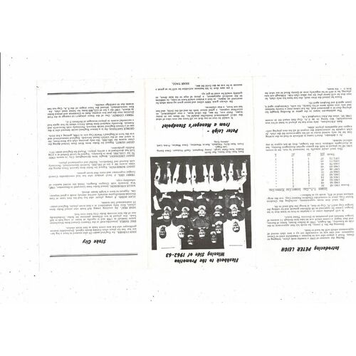 Crewe v Stoke City Peter Leigh Testimonial Football Programme 1972/73