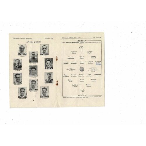 1949/50 Chelsea v Arsenal Football Programme