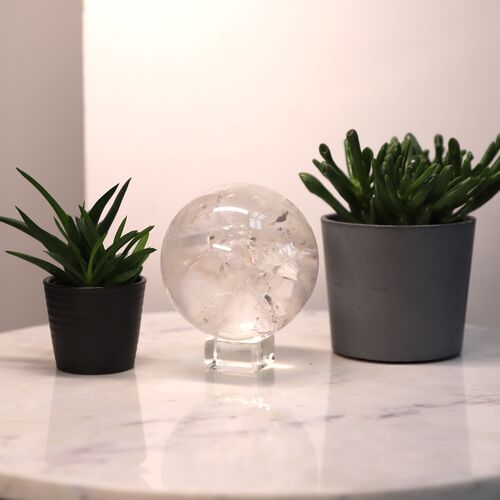Quartz Crystal Polished Sphere