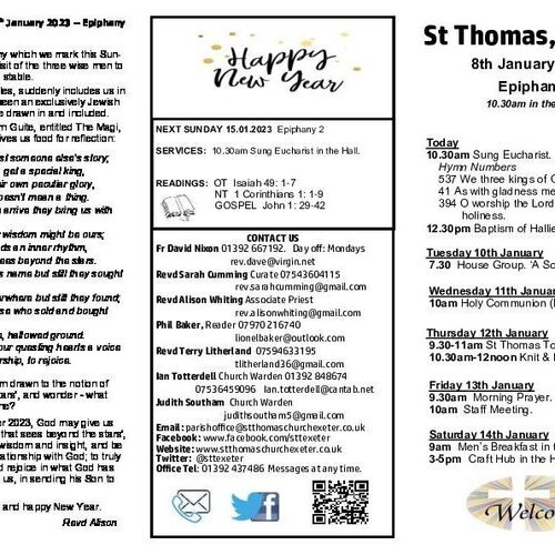Pew Sheet | The Parish of St Thomas, Exeter