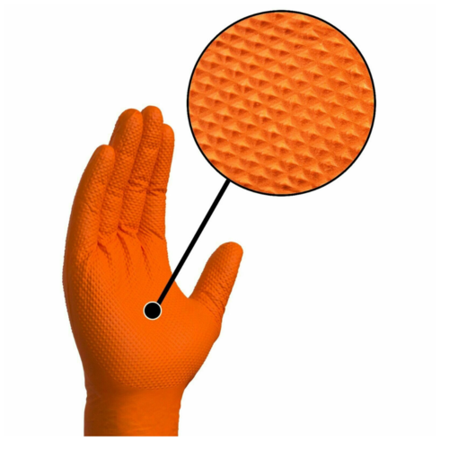 Nitrile Gripper Gloves Orange