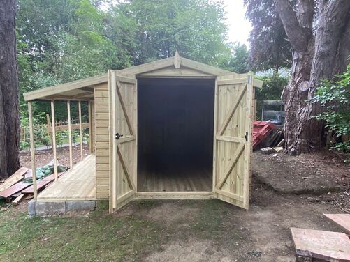 #015 12x11 Apex Shed with Log Store