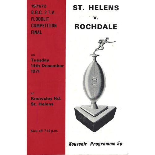 1971/72 St. Helens v Rochdale Hornets (14/12/1971) BBC2 Floodlight Rugby League Competition Final