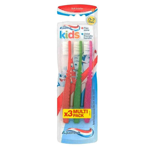 Aquafresh Kids Toothbrush Triple Pack Soft 0-7 Years