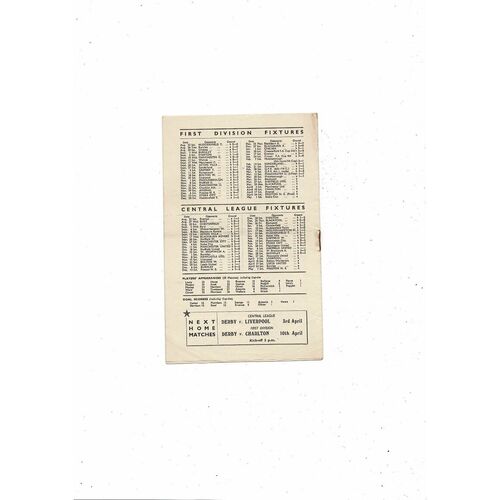 1947/48 Derby County v Blackpool Football Programme