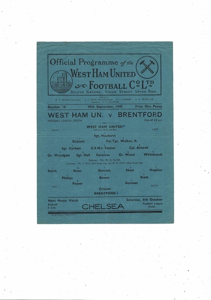 Latest Football Programmes Listed today