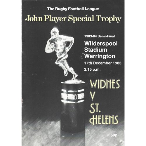 1983/84 Widnes v St. Helens (17/12/1983) John Player Special Trophy Semi Final Rugby League Programme