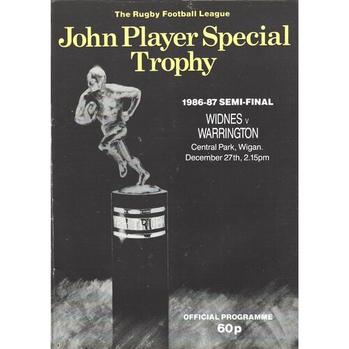 1986/87 Widnes v Warrington (27/12/1986) John Player Special Trophy Semi Final Rugby League Programme