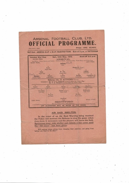 More Football Programmes listed today