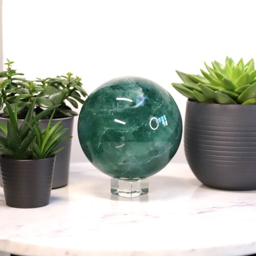 Green Fluorite Polished Sphere