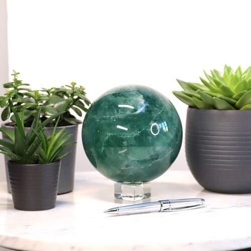 Green Fluorite Polished Sphere
