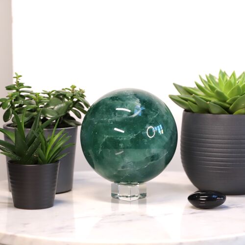 Green Fluorite Polished Sphere