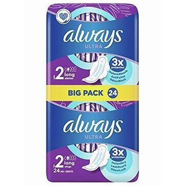 Always Ultra Scented Sanitary Pads with Wings Size 2 Pack of 22