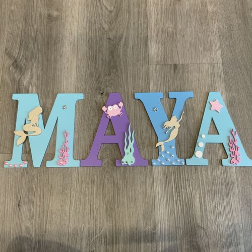 Personalised Mermaid Name Letters – Girls Bedroom & Nursery Wall Decor