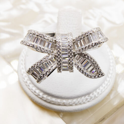 925 Sterling Silver Ring Plated in Rhodium