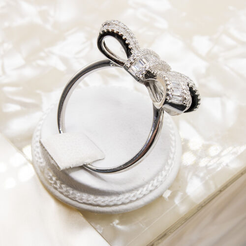 925 Sterling Silver Ring Plated in Rhodium