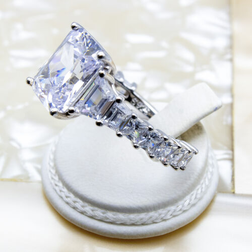 Tycoon Cut Rhodium Plated 925 Sterling Silver Ring