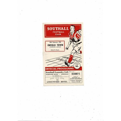 1955/56 Southall v Enfield Athenian League Football Programme