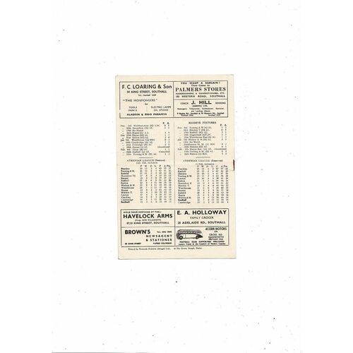 1955/56 Southall v Enfield Athenian League Football Programme