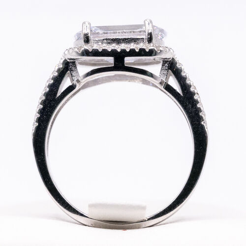 Vintage Style Zirconia Set on Silver and Rhodium