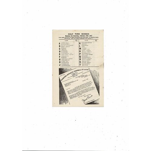 1948/49 Charlton Athletic v Middlesbrough Football Programme