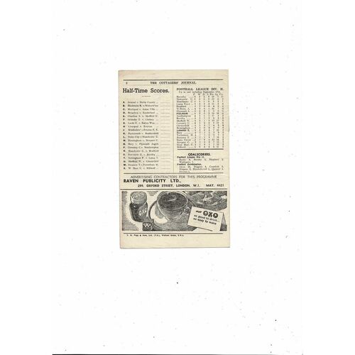 1946/47 Fulham v Leicester City Football Programme