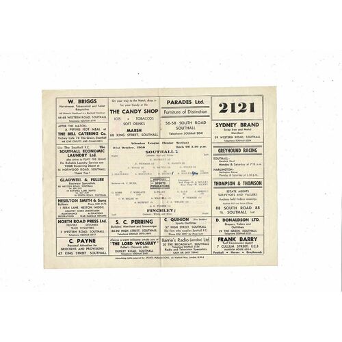 1950/51 Southall v Finchley Athenian League Football Programme