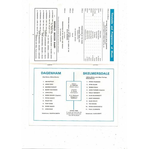1971 Dagenham v Skelmersdale United Amateur Cup Final Football Programme
