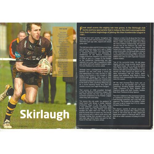 2007 Skirlaugh v Leigh Miners Rangers (19/05/2007) National Conference League Grand Final Rugby League Programme