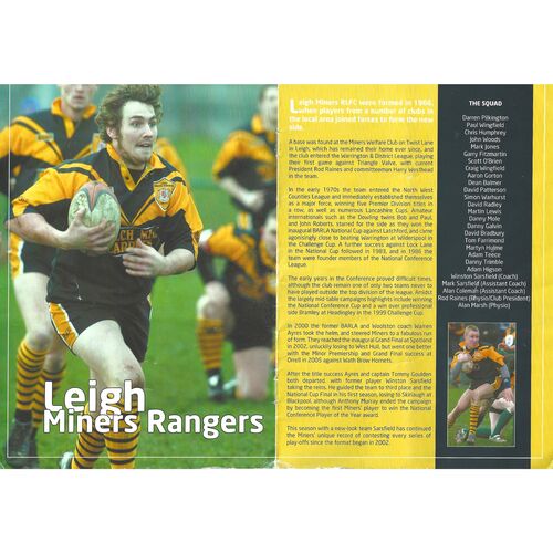 2007 Skirlaugh v Leigh Miners Rangers (19/05/2007) National Conference League Grand Final Rugby League Programme