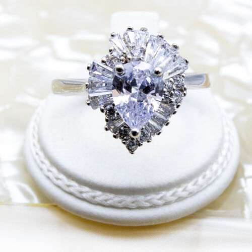 925 Sterling Silver Ring Plated in Rhodium