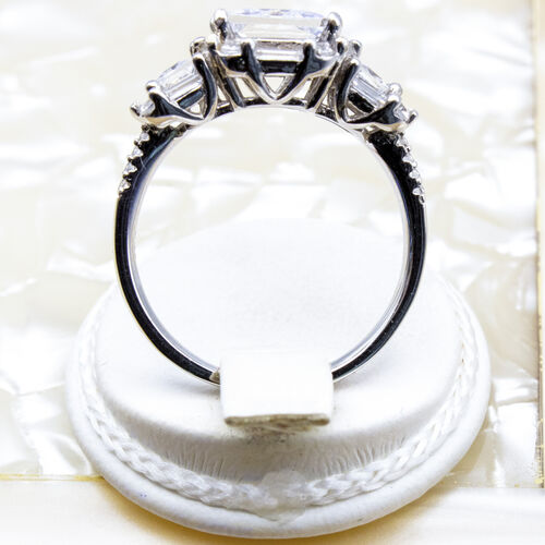 Tycoon cut zirconia gem stone set on 925 sterling silver ring