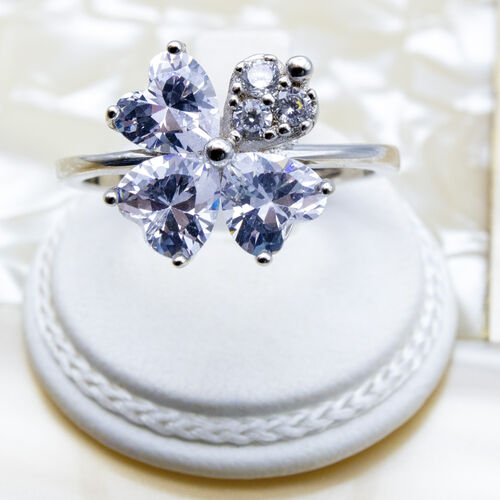 925 Sterling Silver Ring Plated in Rhodium