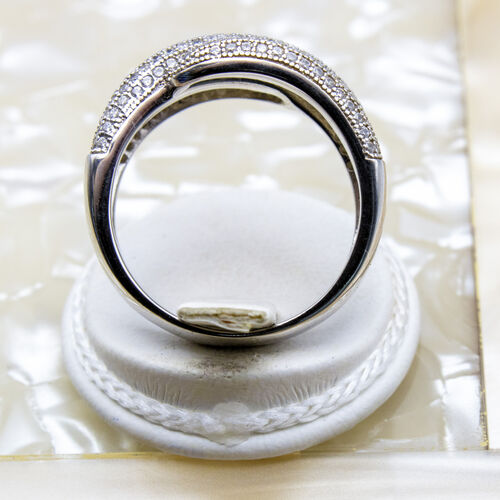 Multi Band Pave Setting 925 Sterling Silver Ring