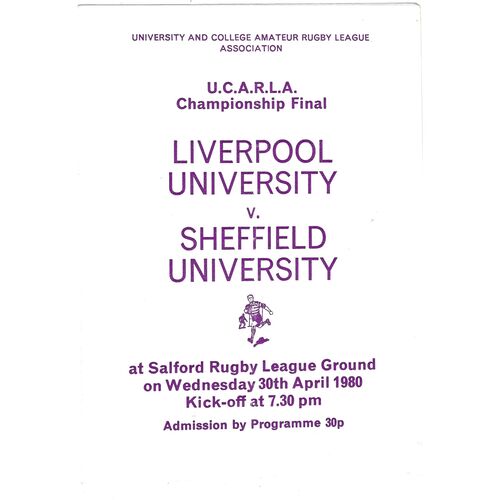 UCARLA Championship Final Rugby League Programmes