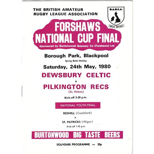 BARLA National Cup Finals Rugby League Programmes
