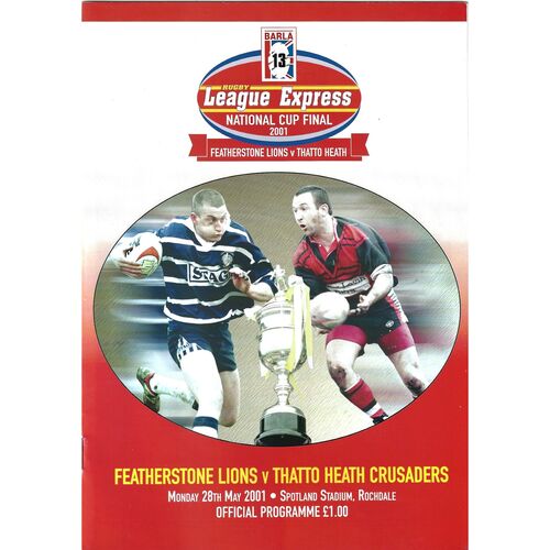 2001 Featherstone Lions v Thatto Heath Crusaders (28/05/2011) BARLA Rugby League Express National Cup Final Rugby League Programme