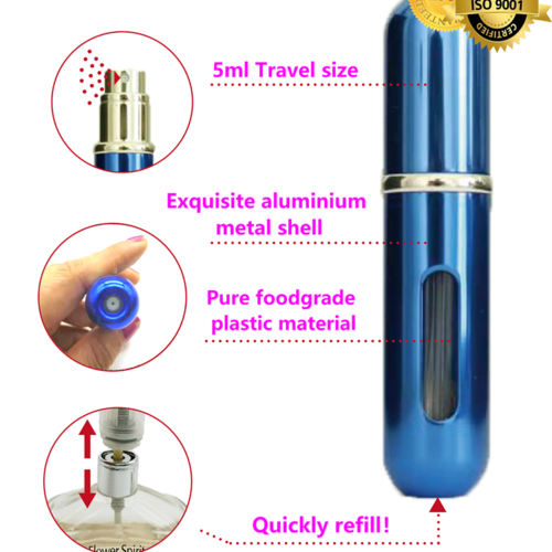 5ml Aluminium Refillable Filled Atomiser