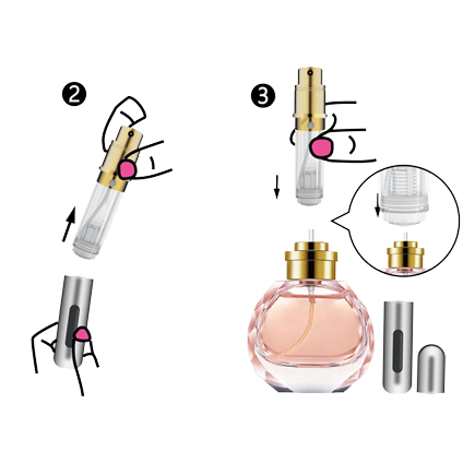 5ml Aluminium Refillable Filled Atomiser