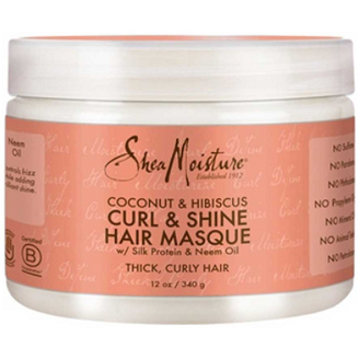 Shea Moisture Coconut & Hibiscus Curl & Shine Hair Masque 340g